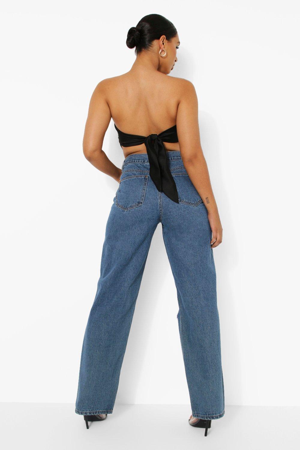 Tall ripped best sale boyfriend jeans boohoo